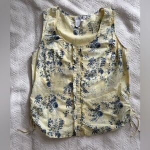 Cotton Butter Yellow Tank with Ruffles